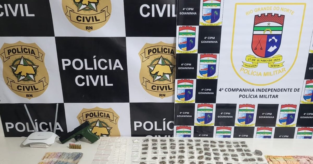 LITORAL SUL: Policiais Militares prendem suspeitos de tráfico de drogas na Praia de Pipa