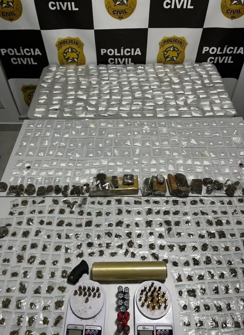 "2ª Fase Operação Censo Seguro”: Polícia Civil apreende mais de 2,5 kg de DR0G∆S em Parnamirim